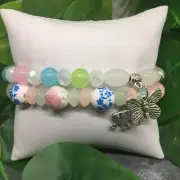 2 PC Handmade Bohemian Beaded Stackable Stretch Bracelet Set New Free Ship 5061