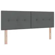 Headboard Button Tufted Dark Grey 160 cm Fabric