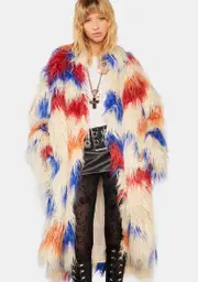[AZALEA WANG] Kat Multi Faux Fur Coat