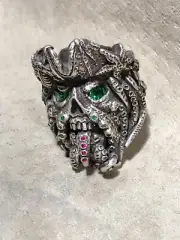 Pirate of the Caribbean Davy Jones Treasure Silver Ring Any Size Quick 3.1 oz
