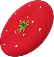 [LIFKOME] Woolen Beret Hat Fashion Strawberries Beret for Cosplay Parties Cold Weather Red