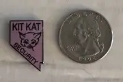 Vintage Pink Enameled Kit Kat Security Nevada Cathouse Pin Extremely Rare