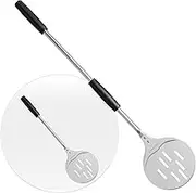 AmeierGro Pizza Peel - Perforated Turner, Adjustable Long Handle, Harden Anodizing, Oven Accessories