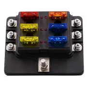 12-32V 6 Way 12 Blade Fuse Box Holder LED Warning Lights Car Race Rally Marine