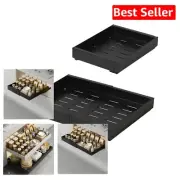 Compact Pull-Out Cabinet Organizer: Easy Install Drawer Shelf in Metal Black