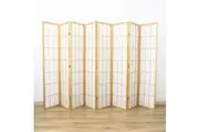 Shoji Room Divider Screen Natural 8 Panel