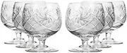 Bohemia Crystal TM5290, 7 OZ Crystal Hand-Made Brandy Glasses, Scotch Whiskey Cut Crystal Snifters on a Stem, Wedding Drinkware, Set of 6
