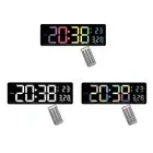Digital Wall Clock 10 Level Brightness Adjustment Alarm Clock with Temperature