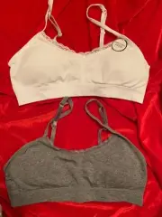 Qty 2 Rofe B866066H2 Girls Padded Insert Wireless Bralettes Bra Size Large 10/12
