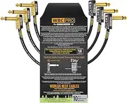 3 Units - 50 CM - WBC-PRO-Pedal – 22 AWG - Low-Cap (18pF/ft) – Pro-Grade – Graphite-Based - Dual-Shielded Pedal, Effects, Patch, Instrument Cable with Eminence Tiny Gold Plated Angled TS Connectors