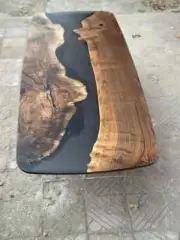 Custom Epoxy Table, Black Walnut Epoxy Table, Walnut Dining Room Table desk slab