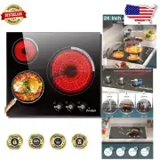 Efficient 3 Burner 24-Inch Electric Stove Top with Over-Temperature Protection