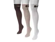 Muk Luks- Over The Knee Sock with Buckle Embellishment OSFM (dark beige)