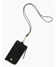 kate spade new york - jae - nylon card case lanyard - Black- NWT