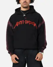 [The Anti Order] The Anti Order Mosh Boxy Hoodie Sunfade Black/red - Size XL XL Sunfade Black/R