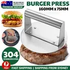 Stainless Steel Burger Press Kitchen BBQ Hamburger Smasher Round Smash Non-Stick