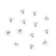 200Pcs Stainless Steel Plastic Earring Earnuts Earrings Back 11.5x6mm Hole 0.8mm