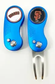 GOLF SWITCHBLADE San Francisco Giants DIVOT REPAIR TOOL + Ballmarker Blue