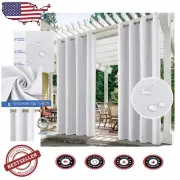 Elegant Greyish White Waterproof Outdoor Curtains, 52X84, Blackout Insulation