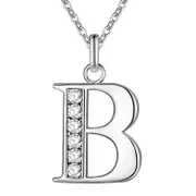 Initial Necklace 26 Letters Rhinestones Unisex Exquisite Electroplated Necklace for Mothers Day B