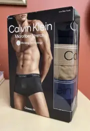 Calvin Klein Men’s Microfiber Stretch Low Rise Trunk Underwear XL (3 Pack) NIB