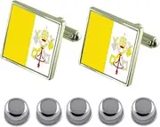 [Select Gifts] Shirt Dress Studs Vatican City Papal Flag Cufflinks