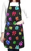 Cute Dog Grooming Apron with 2 Pockets Waterproof Dog Apron Chef Aprons Bibs for Women Men Adjustable Neck Stain Resistant
