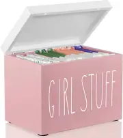 Tampon Holder for Bathroom, Pink Lady Stuff Box for Bathroom Accessories, Pink B