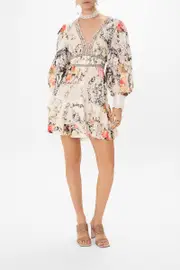 BUTTON FRONT FRILL DRESS DE HAAR MEMOIRS