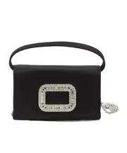 Roger Vivier Pilgrim Satin Micro Bag One size Black
