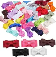 HAMPPLIES 40pcs Mini Bow Hair Clips for Colorful Snap Clips for Lightweight Comfortable Hair Accessories Safe Material Vibrant Colors for Daily Styling