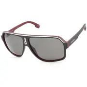 Carrera Matte Black on Red/Grey Polarised Men's Rectangular Sunglasses 1001/S BLX-M9
