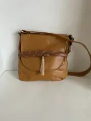 Genuine Leather Bag With Braid And Tassel accent made in USA