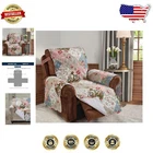 Stylish Peach and Olive Patchwork Recliner Cover - 26" Slip-Resistant Comfort