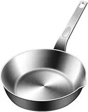 Hoement Mini Sauce Pan: Small Stainless Steel Egg Frying Pan with Spout - Mini Skillet Butter Warmer Pot for Pancakes Omelets Travel Camping Daily Cooking Single Serving