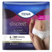TENA Discreet Low Waist Incontinence Pants Large - White 8 Pack