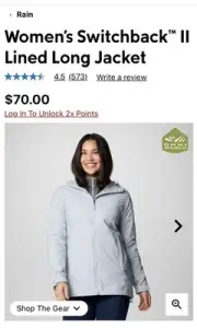 Columbia Women's Switchback™ II Lined Long Jacket NWT gray S