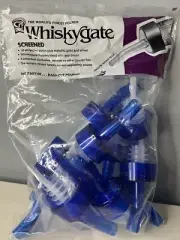 whiskey bottle pourers blue color screened CR MPG man cave barware 10 pack new