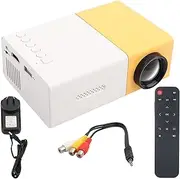 LED Portable Projector High-Definition 1080P Support Home Theater for Courtyard Travel Camping White Yellow