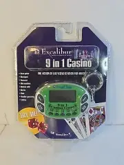Excalibur 9-in-1 Casino Handheld Electronic Keychain Game Model Sealed! Vintage