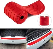 SINGARO Car Rear Bumper Protector, 35.5inch x2.75inch Car/SUV Universal Rubber Anti-Scratch Trunk Exterior Accessories（Red）