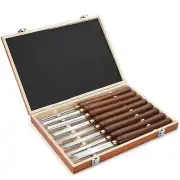 Woodworking 8-Piece HSS Wood Turning Tools Lathe Chisel Set, with Wooden Box ...