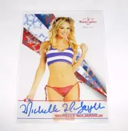 2014 Benchwarmer MICHELLE McLAUGHLIN #16 July 4th Blue Ink Auto PLAYBOY Playmate