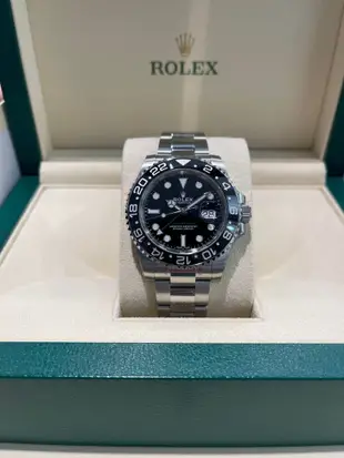 ROLEX 勞力士 GMT-Master II 絕版罕見 全原廠膠膜 116710LN 綠針 GMT兩地時間 鋼款