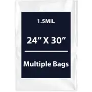 1.5Mil 24" X 30" | LDPE Clear Flat Poly Bags, Flexible & Durable | Multiple Bags
