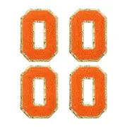 4Pcs Chenille Letter Patches Iron on Letter Patches Orange O Alphabet Decorative