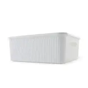 11L Ribbed Container - White