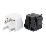 Universal AC Power Type D 3 Pin Round Plug Travel Adapter Convert 21800 WHITE