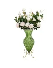 [SOGA] Glass Vase And Artificial Flower Set 67cm 12 Pieces in Multi