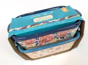 The Pioneer Woman Keepsake Floral Blue Mini Loaf Pans Ceramic Set of 2 NWT